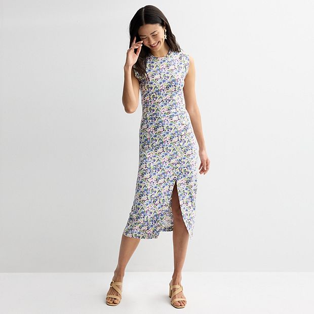 Women's Grey State Snap-Front Midi Dress