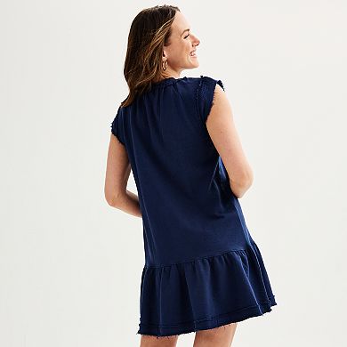 Women's Grey State Tiered Easy Shift Dress