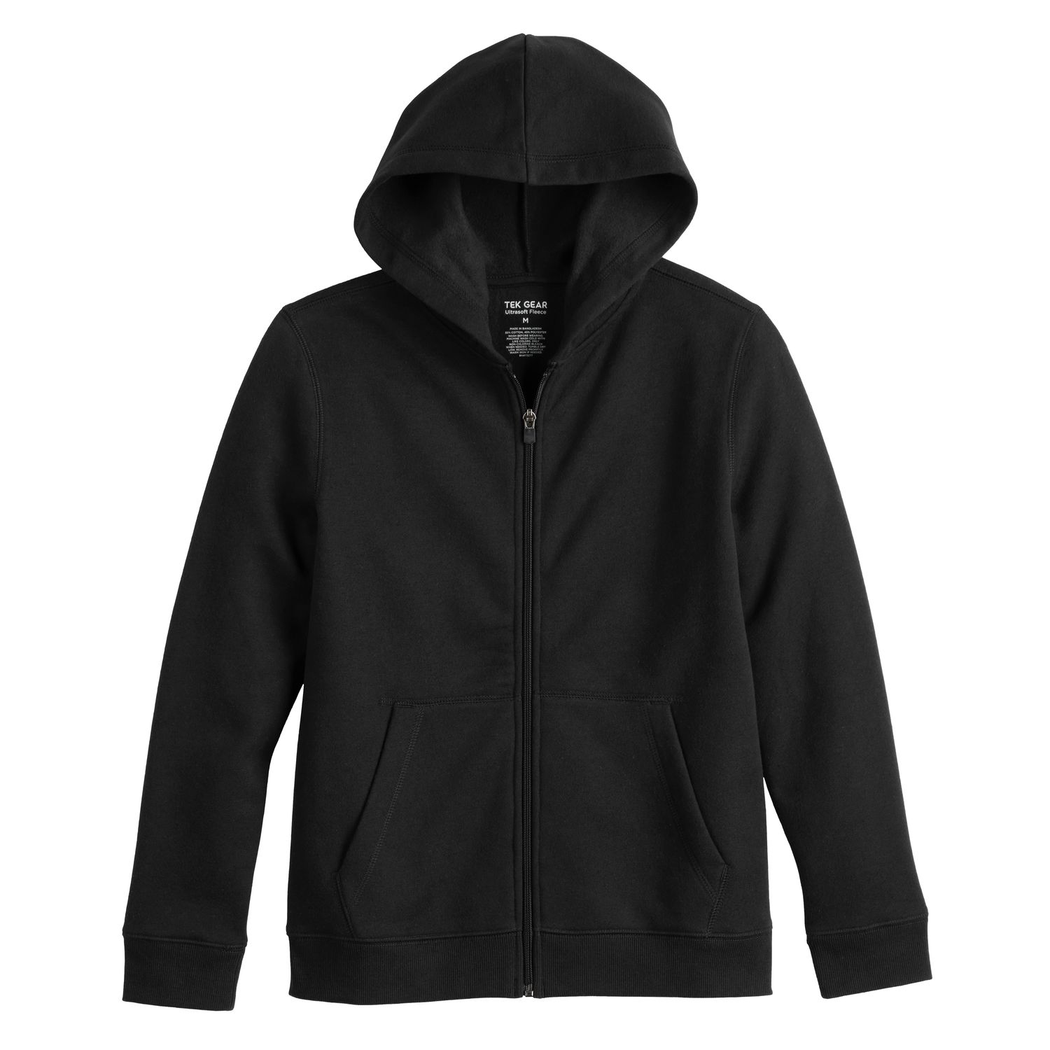 Худи Tek Gear® Ultra Soft Fleece Full Zip in Regular & Husky для мальчиков, цвет: Минеральный чёрный