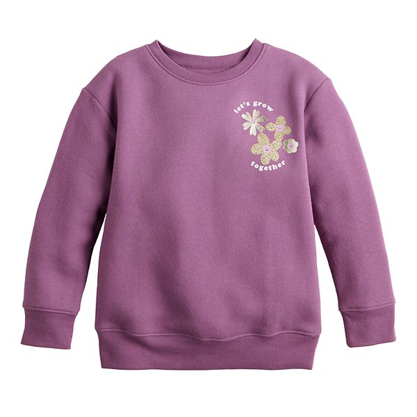 Girls 4-12 Jumping Beans® Fleece Crewneck Sweatshirt - Gold Daisy (4)