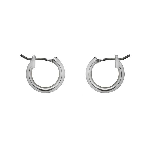 Emberly Silver Tone Delicate Huggie Earrings