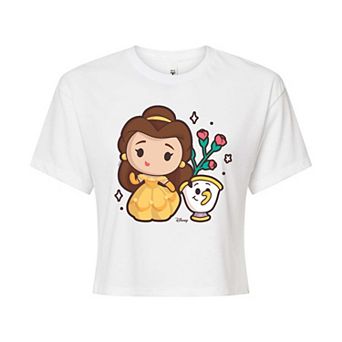 Disney Princess Belle & Chip Juniors' Cropped Tee