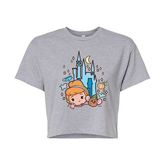 Disney Princess Cinderella & Gus Juniors' Cropped Tee