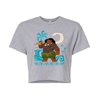 Disney's Moana Maui Juniors' Waves Cropped Tee