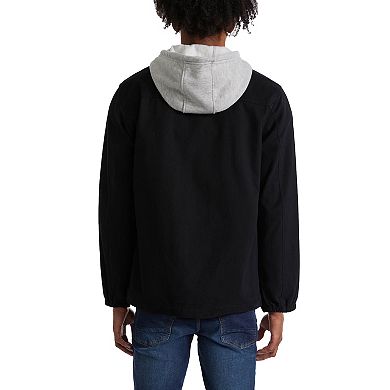 Men's Matix Twill Zip-Up Fleece Hooded Jacket