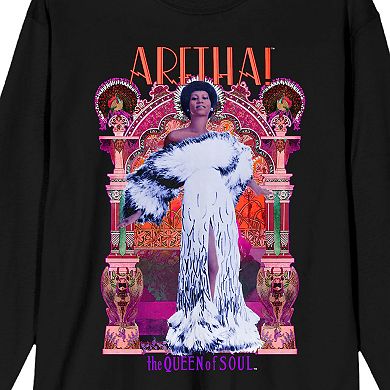 Men's Bioworld Aretha Franklin Queen of Soul Poster Long Sleeve Graphic Tee