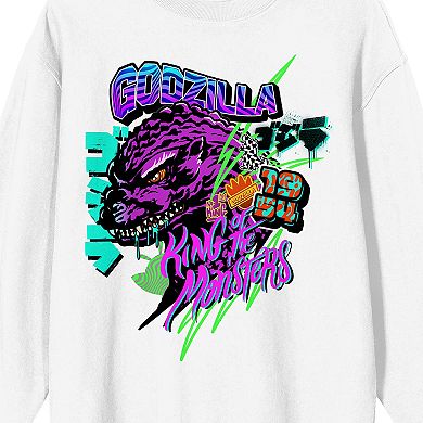 Men's Godzilla King of Monsters Graffiti Long Sleeve Graphic Tee