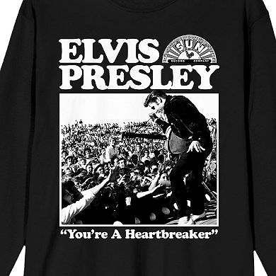 Men's Sun Records Elvis Presley Long Sleeve Graphic Tee
