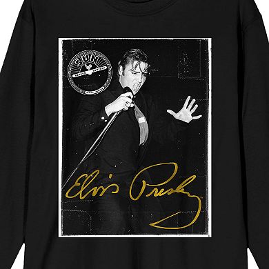 Men's Sun Records Elvis Presley Long Sleeve Graphic Tee