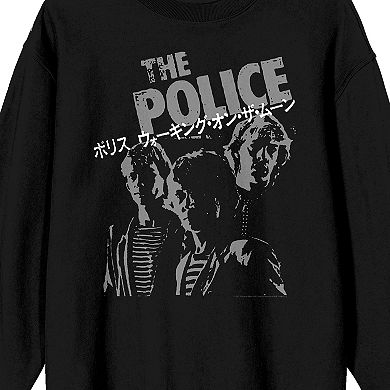 Men's The Police Japanese Characters Long Sleeve Graphic Tee