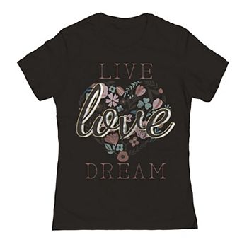 Junior's Live Love Dream Valentine's Graphic Tee