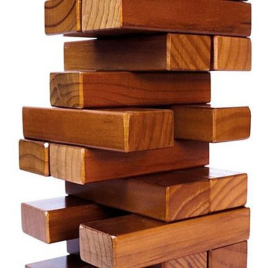 Yard Games Giant Tumbling Timbers 30" Wood Block Stacking Game W/ Case, Stained
