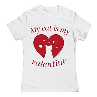 Junior's My Cat Is My Valentine Valentine's Graphic Tee
