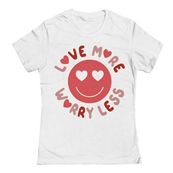 Junior's Love More Worry Less Valentine's Graphic Tee