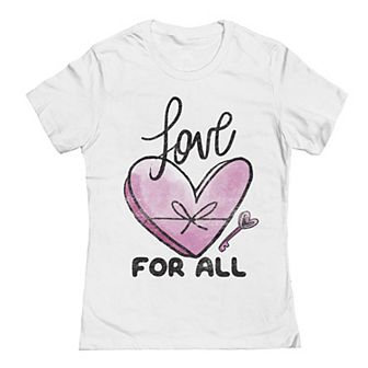 Junior's Love For All Valentine's Graphic Tee