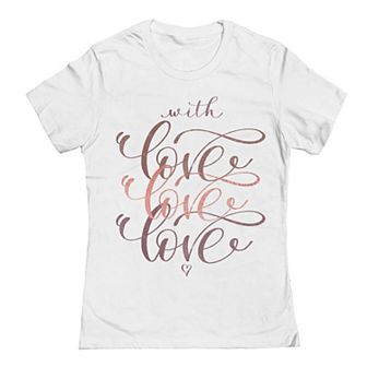 Junior's With Love Valentine's Graphic Tee
