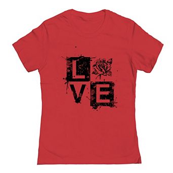 Junior's Love Rose Valentine's Graphic Tee