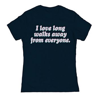 Junior's I Love Long Walks Valentine's Graphic Tee