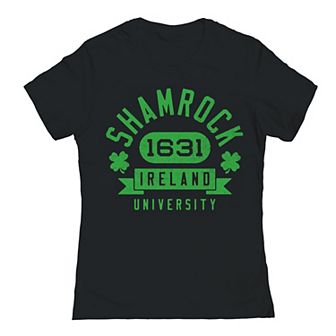 Junior's Shamrock University St. Patrick's Day Graphic T-Shirt
