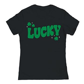 Junior's Lucky Clover St. Patrick's Day Graphic T-Shirt