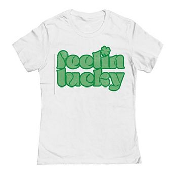 Junior's Feelin Lukcy St. Patrick's Day Graphic T-Shirt
