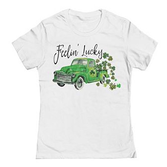Junior's Feelin Lucky St. Patrick's Day Graphic T-Shirt