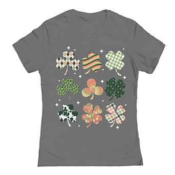 Junior's Clover Grid St. Patrick's Day Graphic T-Shirt