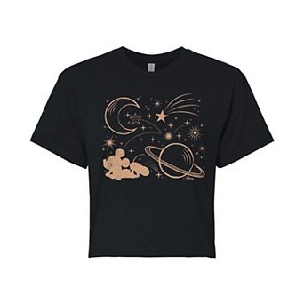 Disney's Mickey Mouse Juniors' Constellation Cropped Tee