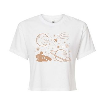 Disney's Mickey Mouse Juniors' Constellation Cropped Tee