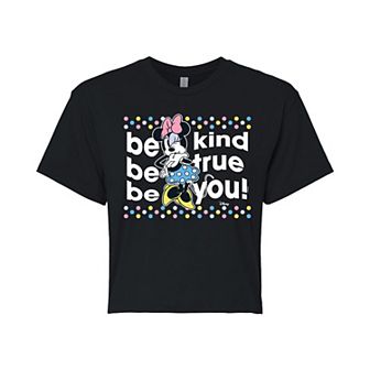 Disney's Minnie Mouse Juniors' Be True Be You Cropped Tee