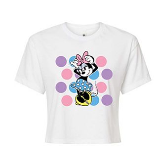 Disney's Minnie Mouse Juniors' Dots Cropped Tee