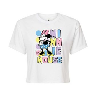 Disney's Minnie Mouse Juniors' Winking Cropped Tee