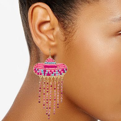Celebrate Together™ Gold Tone Beaded Fringed Sombrero Drop Earrings
