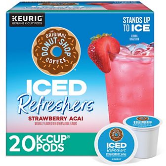 The Original Donut Shop® Coffee Strawberry Acai Iced Refreshers, Keurig® K-Cup® Pods, 20 count