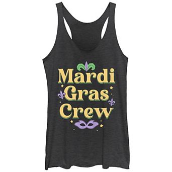 Juniors' Mardi Gras Tri-Blend Racerback Graphic Tank Top