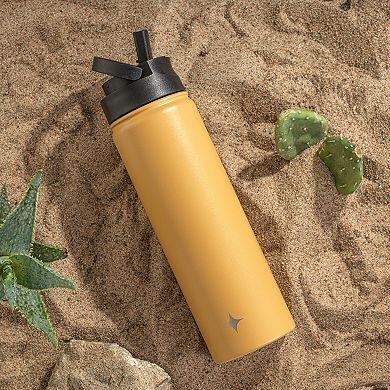 JoyJolt 22-oz. Triple Insulated Water Bottle with Flip Lid & Sport Straw Lid