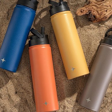 JoyJolt 22-oz. Triple Insulated Water Bottle with Flip Lid & Sport Straw Lid