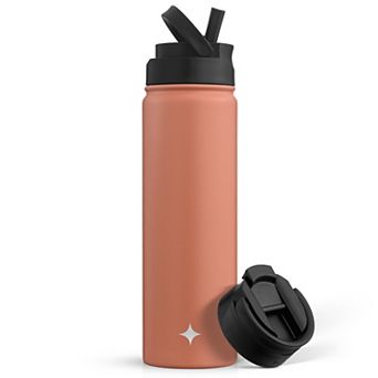 JoyJolt 22-oz. Triple Insulated Water Bottle with Flip Lid & Sport Straw Lid