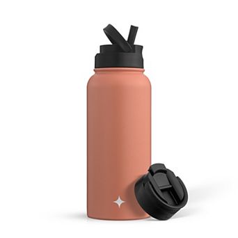 JoyJolt 32-oz. Vacuum Insulated Water Bottle with Flip Lid & Sport Straw Lid