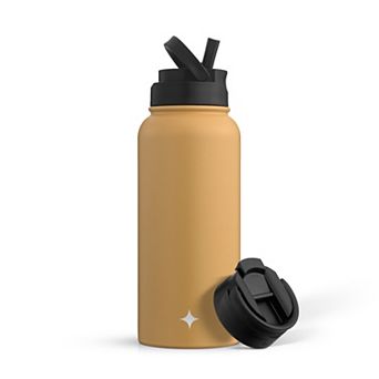 JoyJolt 32-oz. Vacuum Insulated Water Bottle with Flip Lid & Sport Straw Lid