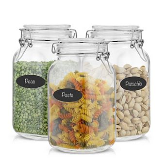JoyJolt 50-oz. Airtight Glass Jars Storage Cannister with Silicone Seal Lids 3 pc Set