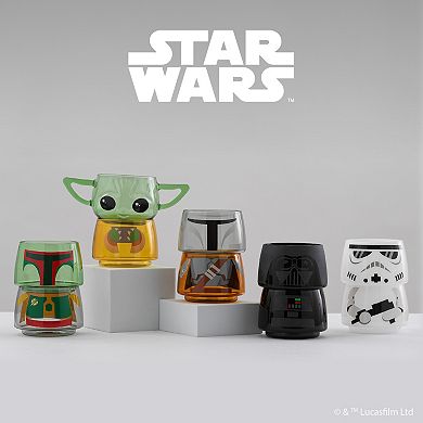 JoyJolt Star Wars The Mandalorian Grogu Stackable Glasses 2-piece Set