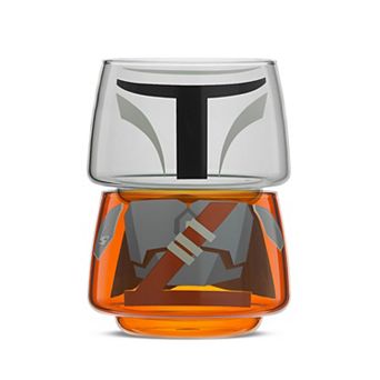JoyJolt Star Wars The Mandalorian Stackable Glasses 2 pc Set