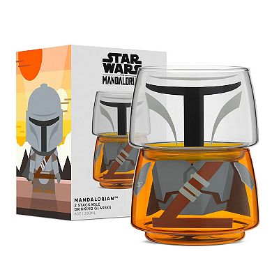 JoyJolt Star Wars The Mandalorian Stackable Glasses 2-piece Set