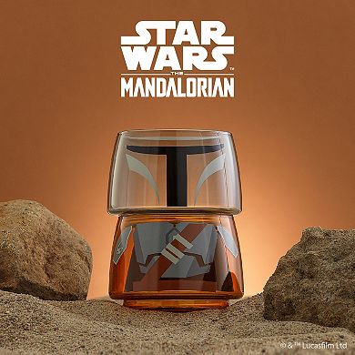JoyJolt Star Wars The Mandalorian Stackable Glasses 2-piece Set