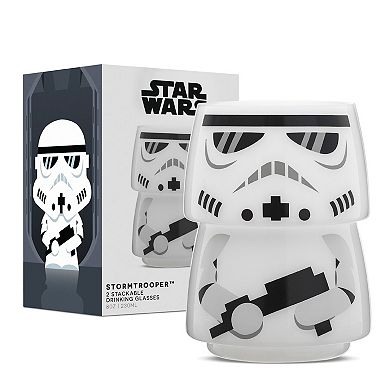 JoyJolt Star Wars Storm Trooper Stackable Glasses 2-piece Set