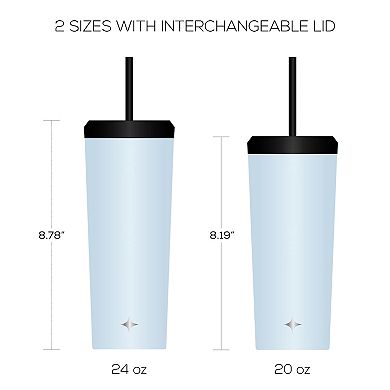 JoyJolt 24-oz. Vacuum Insulated Tumbler with Flip Lid and Straw