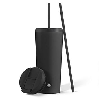 JoyJolt 24-oz. Vacuum Insulated Tumbler with Flip Lid and Straw