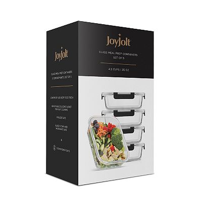 JoyJolt Food Prep Storage Containers, Set of 5