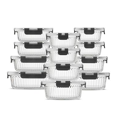 JoyJolt 24-Piece Fluted Food Storage Container Set with Lids